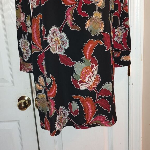 Chetta B black floral print dress  Sz  S - Picture 2 of 5